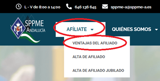 sppme-a menú afíliate ventajas afiliado