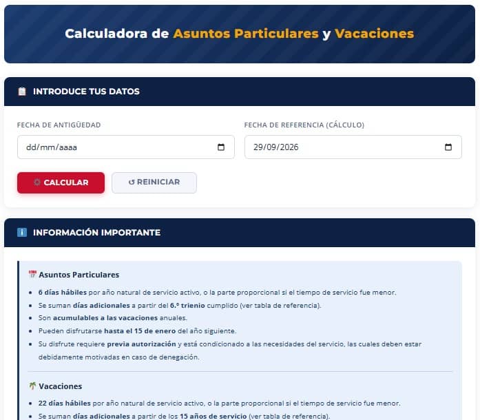 sppme-a calculadora asuntos particulares vacaciones